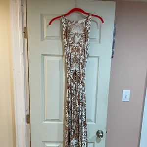 NWT Lucky Brand Floral V-Neck Asymmetrical Hem Maxi Dress Boho Small